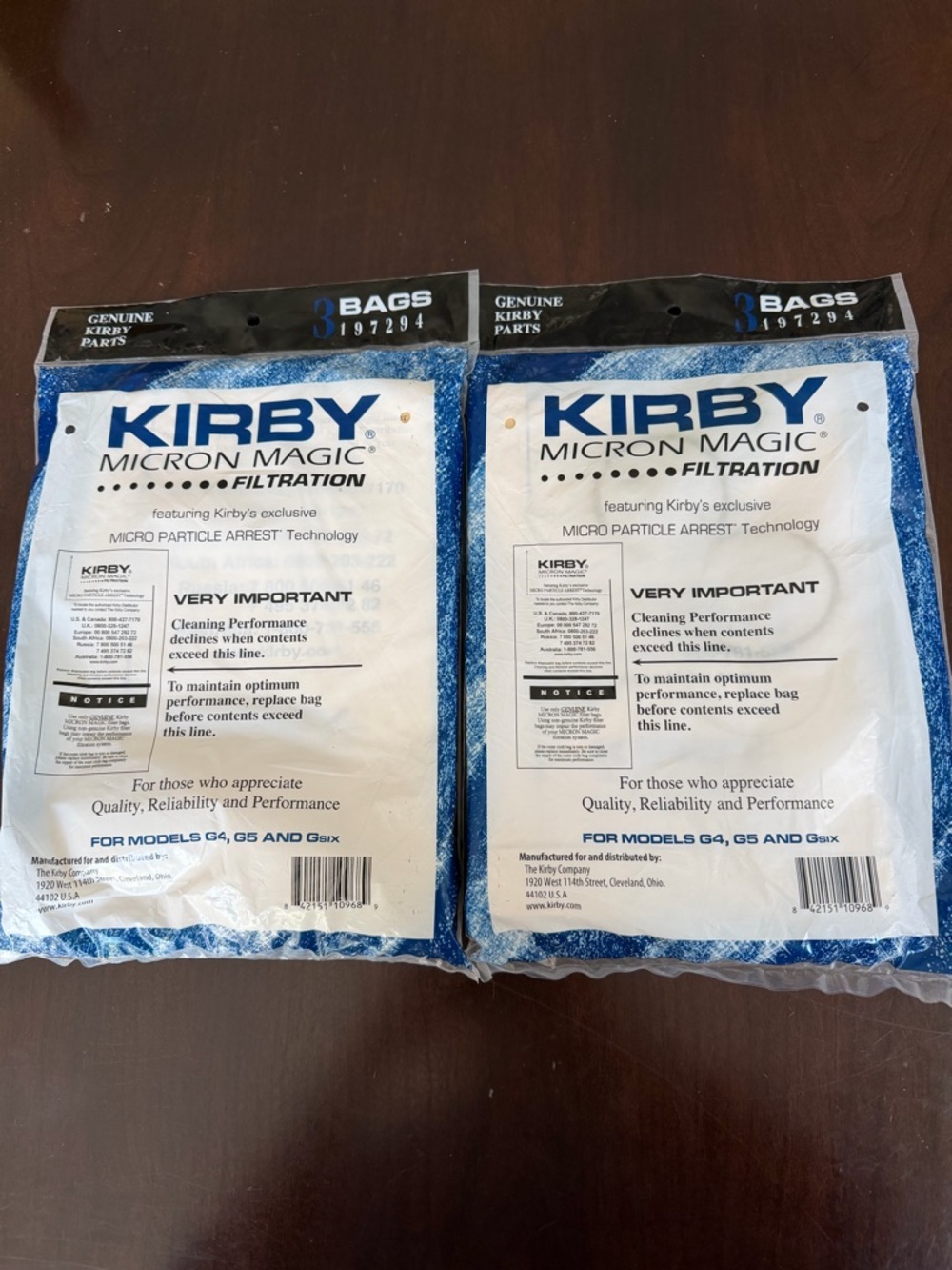 New Kirby Micron Magic Filtration Vacuum Bags - set of 2 (3 packs)